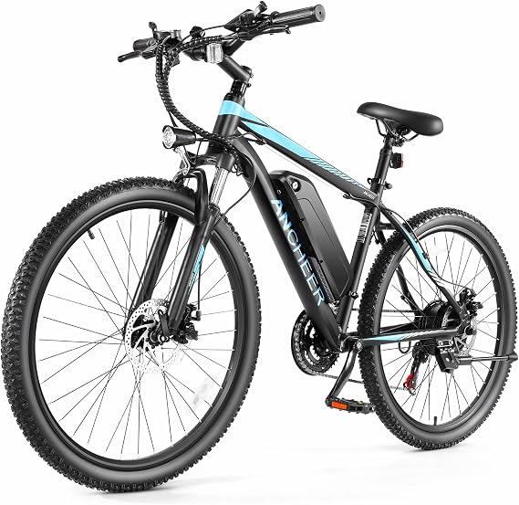 ANCHEER Electric Bike for Adults, Electric Mountain Bike, 26" Sunshine Ebike, 19.8MPH Electric Bicycle with 48V/374Wh Battery, 7/21Speed, UL2849 Compliant