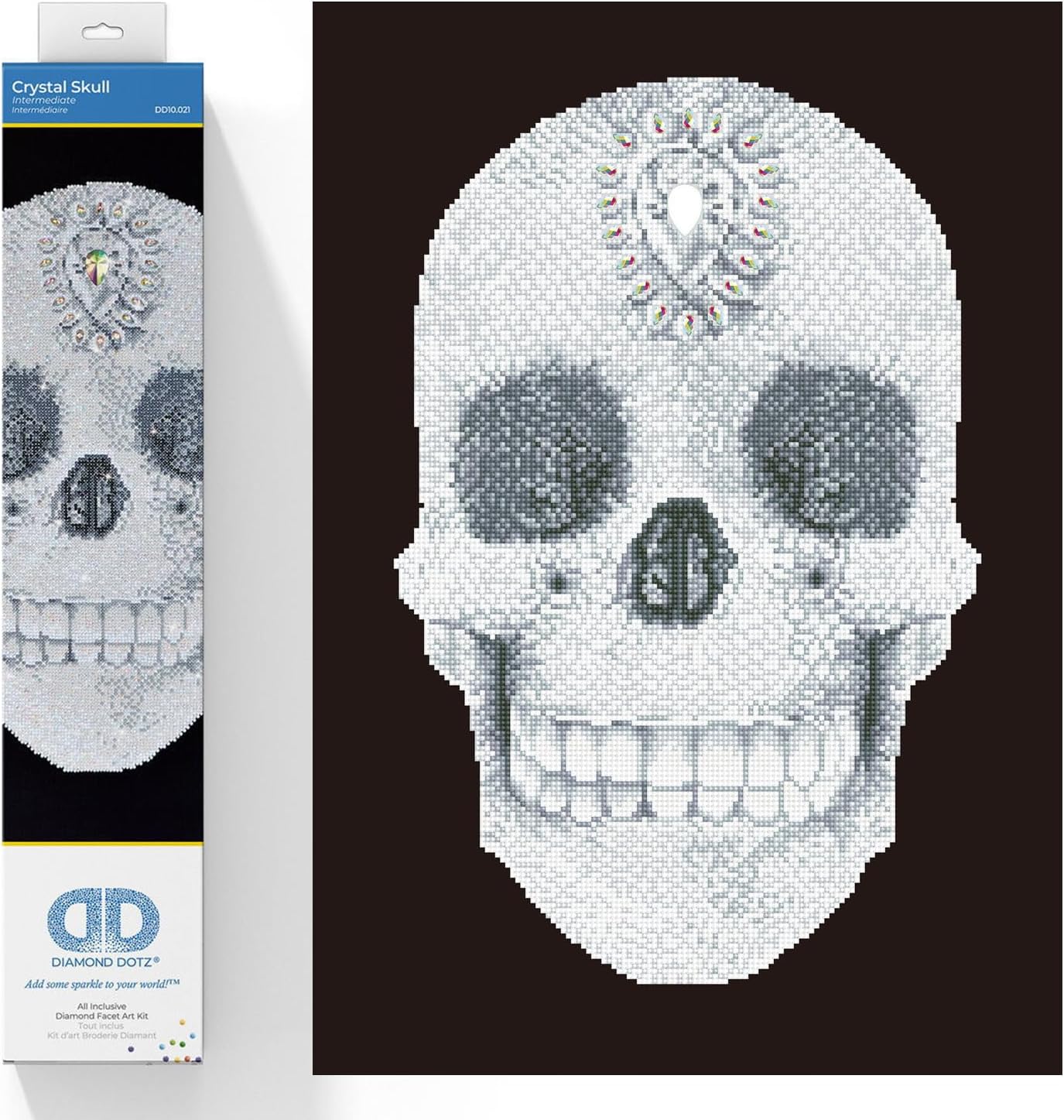 DIAMOND DOTZ Crystal Skull Diamond Painting Kits for Adults - Diamond Art Kits a Relaxing Creative Craft Kit with Dotz Gems 24x16