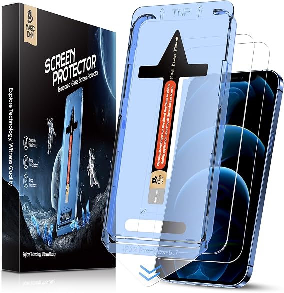 MAGIC JOHN 2 Pack for iPhone 12 Pro Max Screen Protector