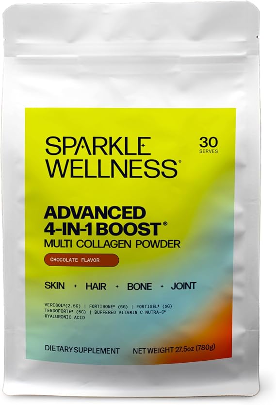 Sparkle Wellness Advanced 4-in-1 Boost Multi Collagen Hair (Chocolate)