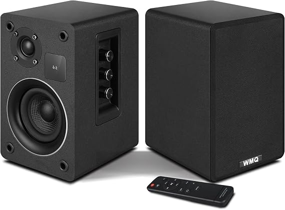 Active Bluetooth 5.3 Bookshelf Speakers, Black