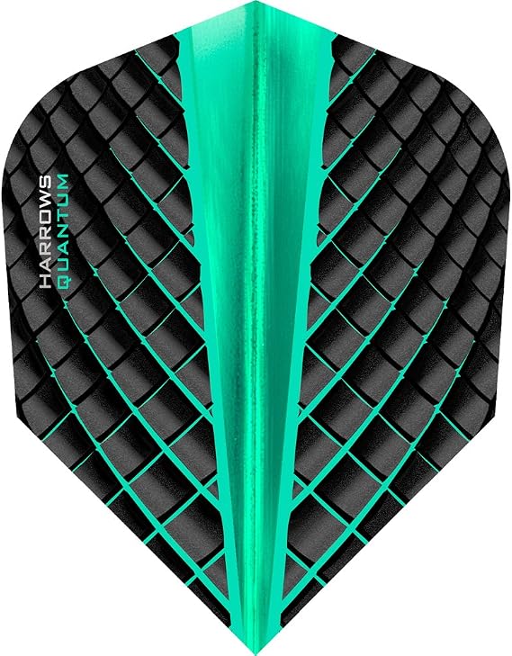 Harrows Quantum Dart Flights - 100 Micron - Standard - 3D Effect - 1 Set (3) (Jade)