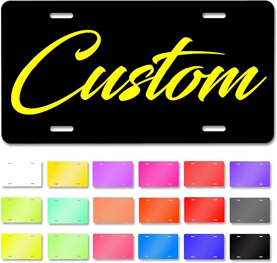 Custom Front License Plate, Personalized License Plate for Front of Car with Image Logo Text, Customized Front License Plate Designs, Custom Vanity Plate, Custom Auto Car Tags (6" x 12")