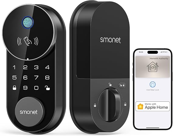 SMONET AH1 Apple Home Key Smart Lock Fingerprint WiFi Front Door Deadbolt