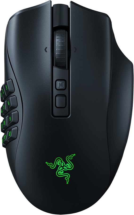 Razer Naga V2 Pro Wireless Gaming Mouse: Interchangeable Side Plate w/2, 6, 12 Button Configurations - Focus+20K DPI Optical Sensor - Fastest Gaming Mouse Switch - Chroma RGB Lighting