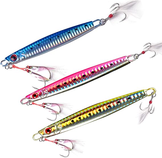 Lead Vertical Jigs Saltwater Artificial Bait,Speed Jigging Slow Jigging Pitching Lures,JoyFishing Glow Lead Jigs 60g/100g/150g Fishing Lures for Tuna,Grouper,Dogtooth,Bass,Salmon