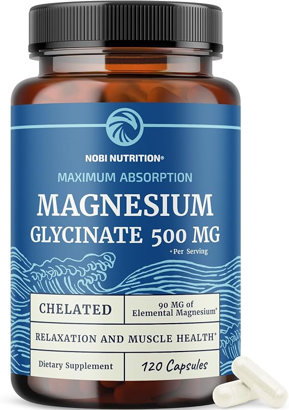 Magnesium Glycinate 500mg, High Absorption, Sleep & Relaxation Support