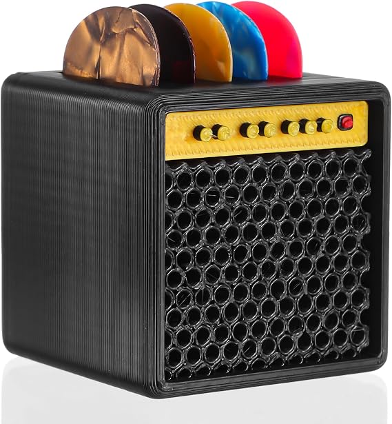 Guitar Picks Holder Box, Amp Speaker Style Paddle Holder Guitar Pick Display Holders for Bass Ukulele Pick Storage