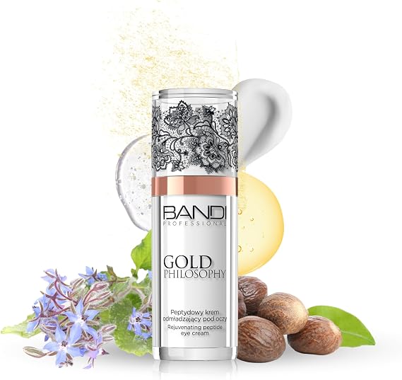 Bandi Intensive Regeneration Luxury Eye Cream Vegan Hydrating Firming Peptide Under Eye Cream for Wrinkles Brightening and Moisturizing with Gold and Abyssinian Oil