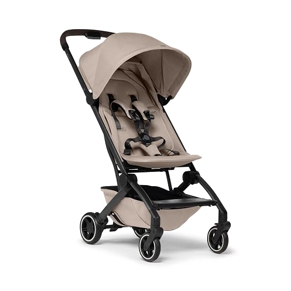 Joolz AER+ Lightweight & Compact Travel Stroller - Portable One-Hand Fold Design - Ergonomic Seat for Infant & Toddler (up to 50 lb) - XXL Sun Hood - Stroller for Airplane -Travel Pouch - Sandy Taupe