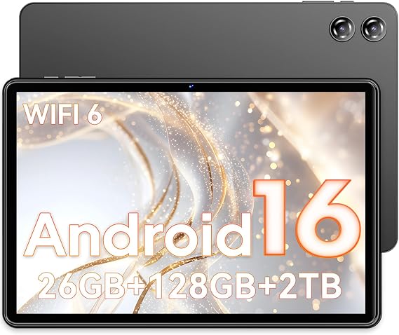Tablet 10 inch, Android 16 Tablet, 26GB RAM 128GB ROM 2TB Expand Computer Tablets, Octa-core Processor 7000mAh Battery, 1280x800 IPS Touch Screen, 2+5MP Dual HD Camera,Bluetooth WiFi Tablets PC