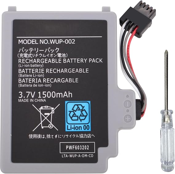 CQCQ WUP-012 WUP-002 Gamepad Battery Replacement for Nintendo Wii U Gamepad WiiU PAD Series WUP-012 WUP-010 WUP-003 ARR-002 (1500 mAh)