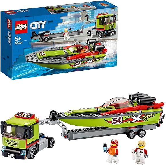 LEGO City Yarış Teknesi Taşıyıcı 60254 - Araçları Seven Çocuklar için Yaratıcı Oyuncak Yapım Seti (238 Parça)