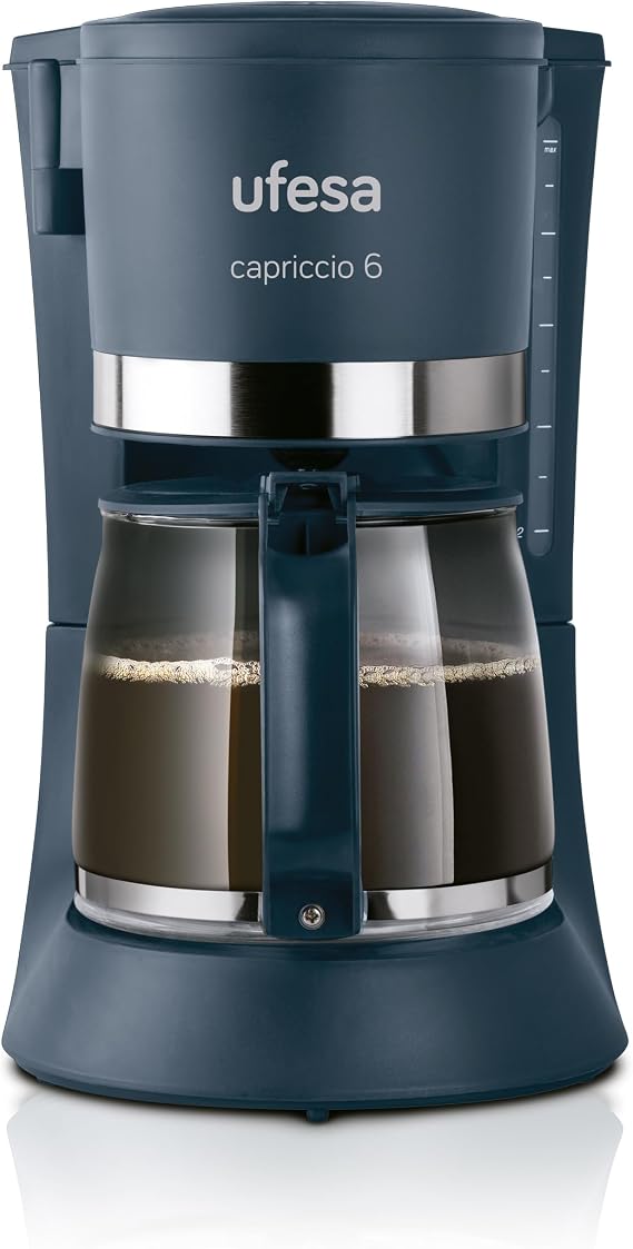 Ufesa Filter Coffee Machine CG7114 Capriccio, 6 Cups, 600 W, 0.6 L, Permanent Filter, Drip Stop, Automatic Shutdown, Black