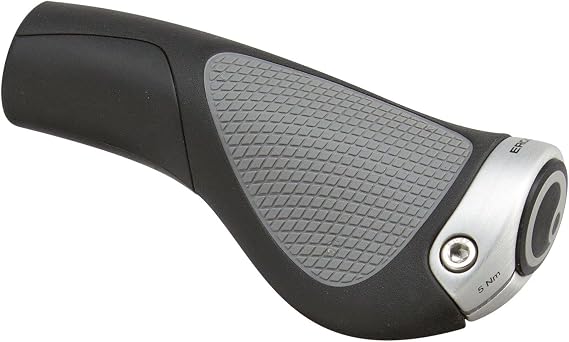 Ergon GP1 Mountain Bike Grips, Black/Gray, Rubber
