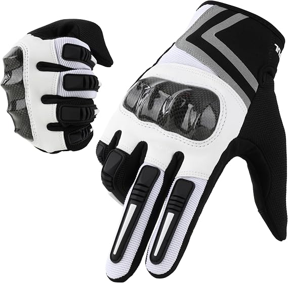 WTACTFUL Lightweight Motorcycle Gloves for Men Women Touchscreen Summer | Carbon Knuckle Protection, Breathable & Anti-Slip for Motorbike Dirt Bike Cycling Motocross MTB ATV Cruising Casual