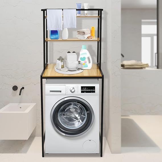 3-Tier Over Washing Machine Storage Shelf, 69x60x176.5cm, White