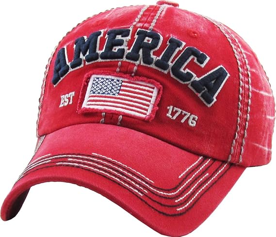 America USA Eagle Vintage Distressed Dad Hat Baseball Cap Adjustable