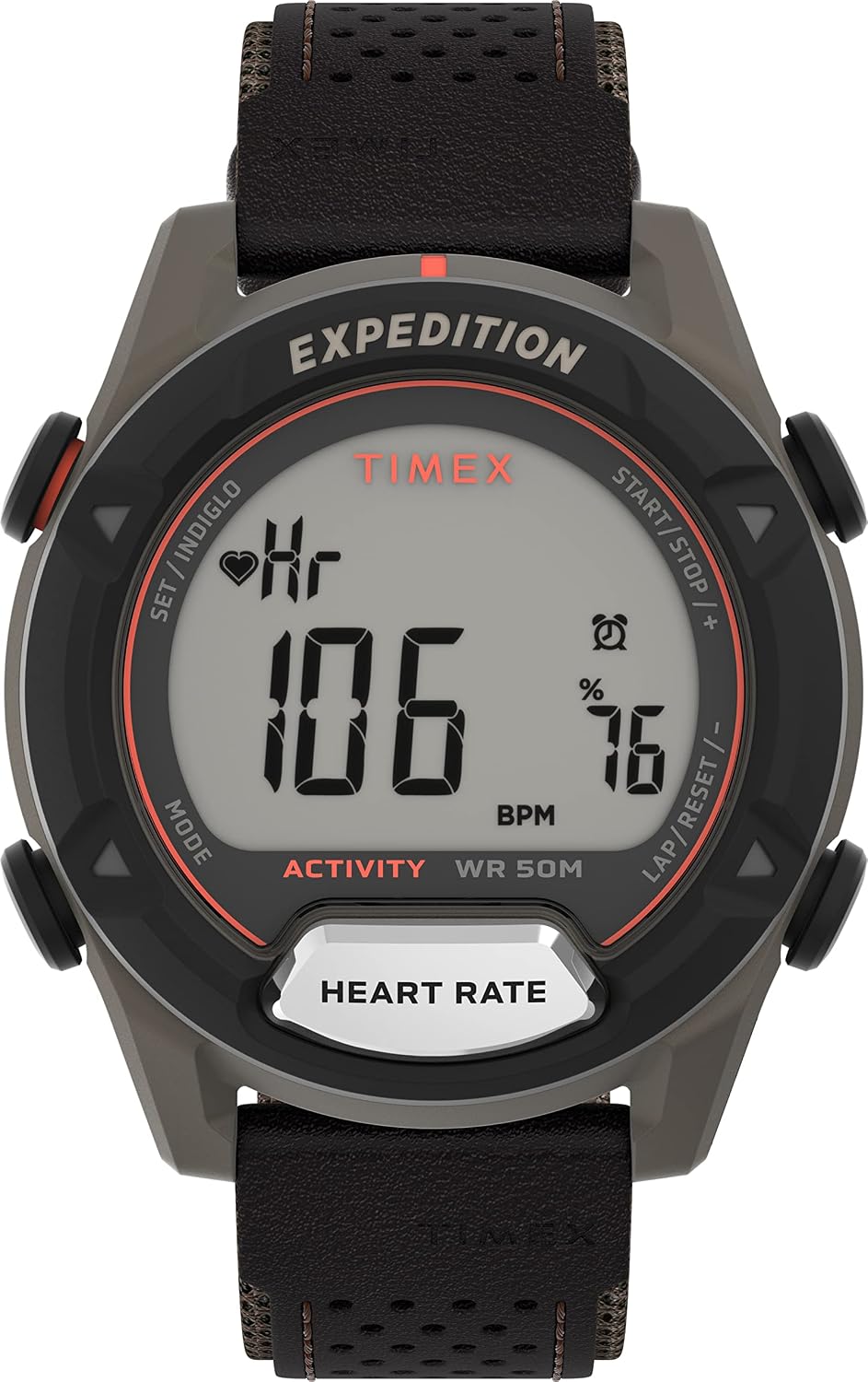 Timex Expedition Rugged Digital Men's 43mm Leather Strap Watch