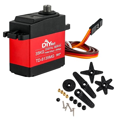 35KG TD-8135MG 360 Degree Servo Motor Digital Coreless Continuous Rotation Servo Large Torque Full Metal Gear for DIY Robot Robotic RC Car