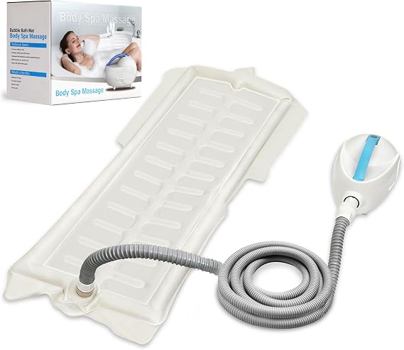 Bubble Mat for Bathtub 3-Speed Hydrotherapy Jets Non-Slip Suction Cups | Portable bathtub bubble mat with adjustable 3-speed hydrotherapy jets quiet motor and strong suction cups for home spa
