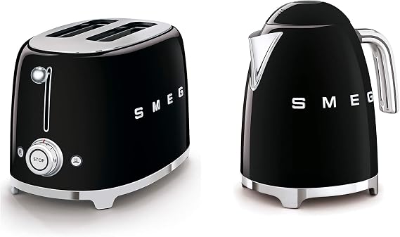 SMEG 2-Slice Toaster & 1.7-Liter Kettle in Black