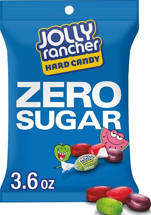 JOLLY RANCHER Zero Sugar Assorted Fruit Flavored Hard Candy Bag, 3.6 Oz