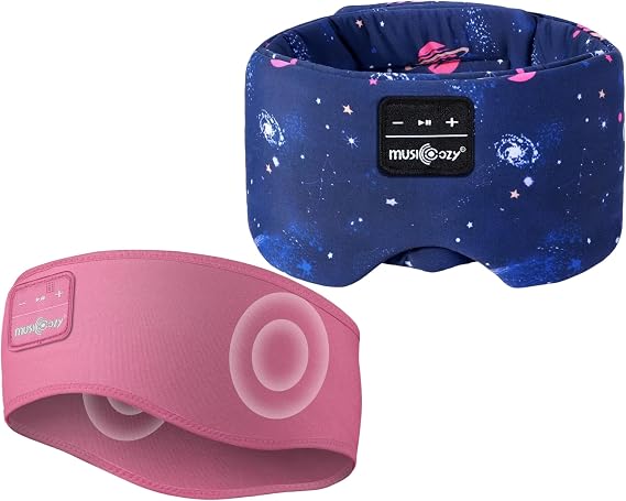 MUSICOZY Sleep Headphones Bluetooth Sleep Mask with Headphones Eye Mask Wireless Bluetooth 5.4 with Adjustable Headband