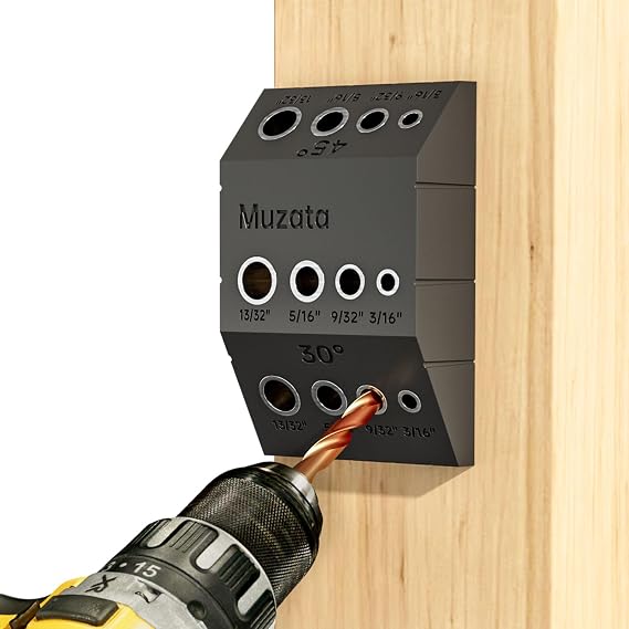 Muzata Upgraded Multi-Angle Cable Railing Drill Guide Jig Black CT24