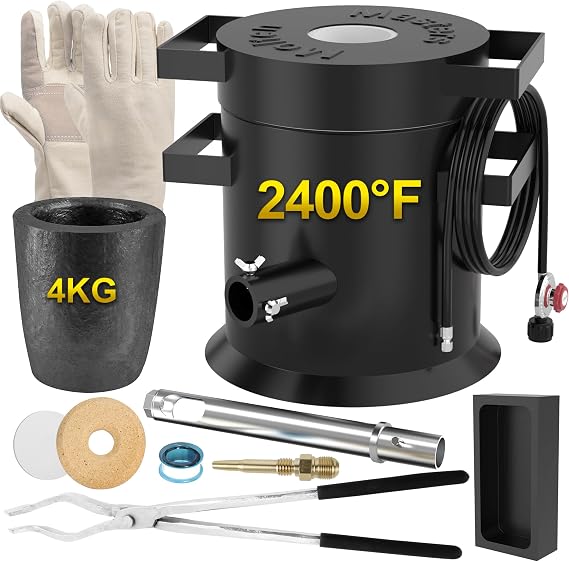 MMasters 4KG Propane Melting Furnace Kit, 2400F High Efficiency