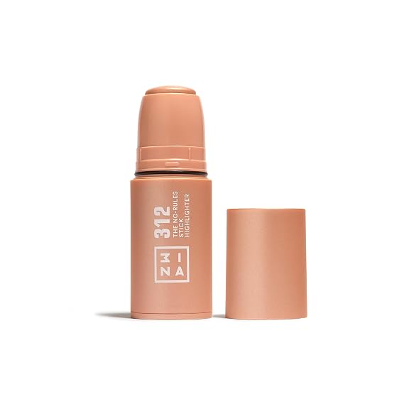 3INA MAKEUP - The No - Rules Stick Highlighter 312 - Rose Gold Tone Pen Highlighter - for Eyes Lips Cheeks - Highlighter Makeup Stick for Natural and Luminous Finish - Vegan - Cruelty Free