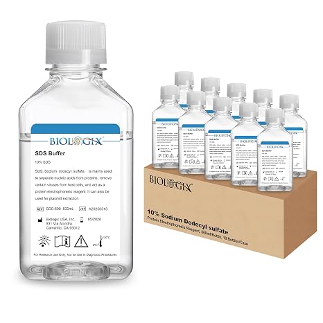Lab SDS Buffer, Lab 10% Sodium Dodecyl Sulfate Buffers, 500ml/Bottle, 10 Bottles/Case