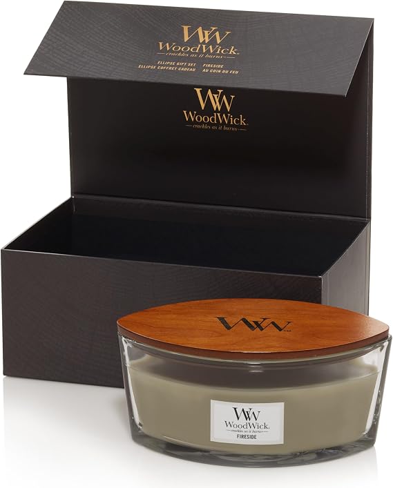 WoodWick Scented Candles Gift Set Fireside Ellipse Scented Candle with Crackling Wick Up to 50 Hours Burn Time Perfect Mother's Day and Easter Gift for Women