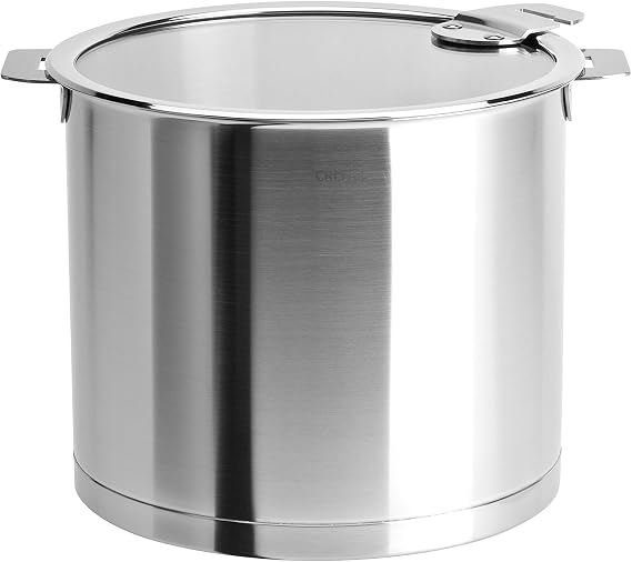 Cristel M22QLKSA Stockpot with Domed Glass Lid, Silver, 7.5 quart