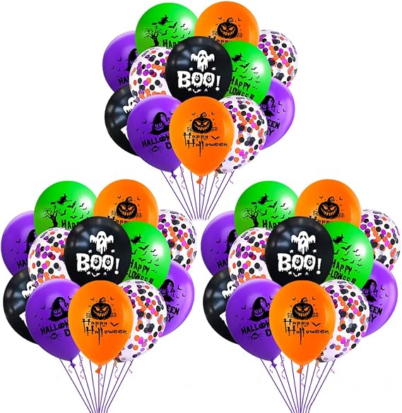 Halloween Ghost Decorative Balloons, Trick or Treat Halloween Game Favors | 50 Pcs Balloons Decoration for Birthday Party Decor Halloween Party Game Favors, Trick or Treat Toys, Halloween Games