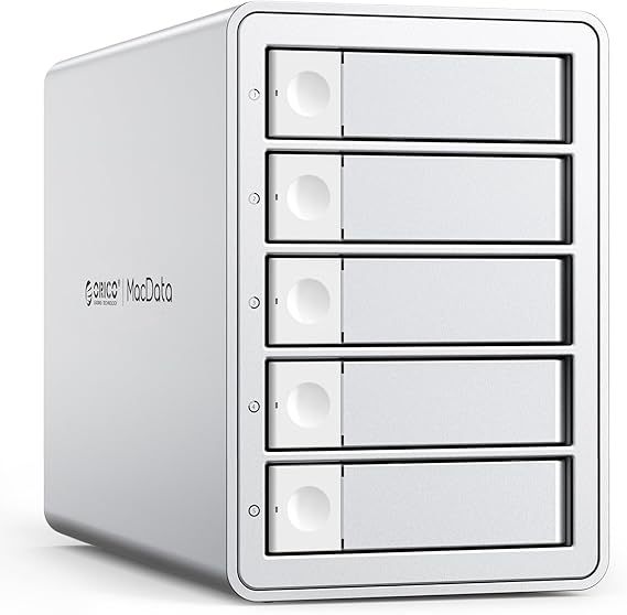ORICO 5-Bay RAID External Hard Drive Enclosure for 2.5/3.5 Inch SATA HDD/SSD up to 5X 22TB, USB3.0 Type-A Hard Drive Docking Station, Supports RAID 0/1/3/5/10/JBOD/Clone/ClearMode -9958RU3