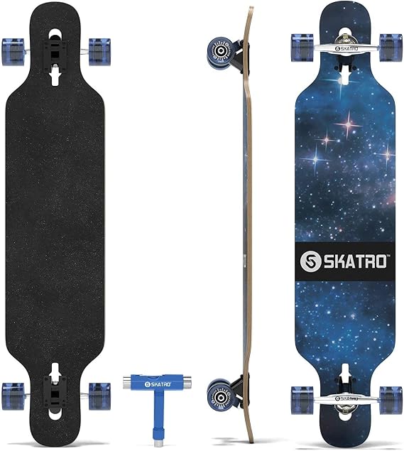 Skatro Drop Through Longboard Skateboard Freeride - Includes T-Tool