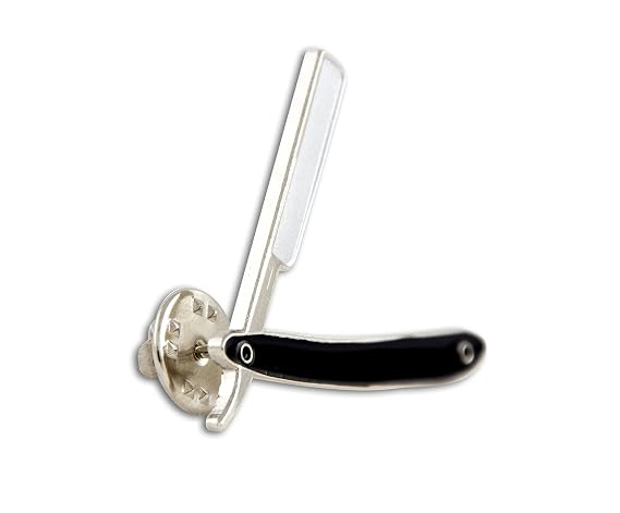 MD Straight Razor Lapel Pin (Black)
