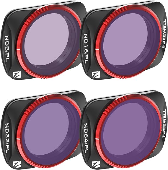 Freewell Osmo Pocket 3 için 4 Paket Parlak Gün QuickSwap ND/PL Hibrid Filtre Kiti: Zahmetsiz Kurulum, Canlı Renk, Gimbal Uyumluluk