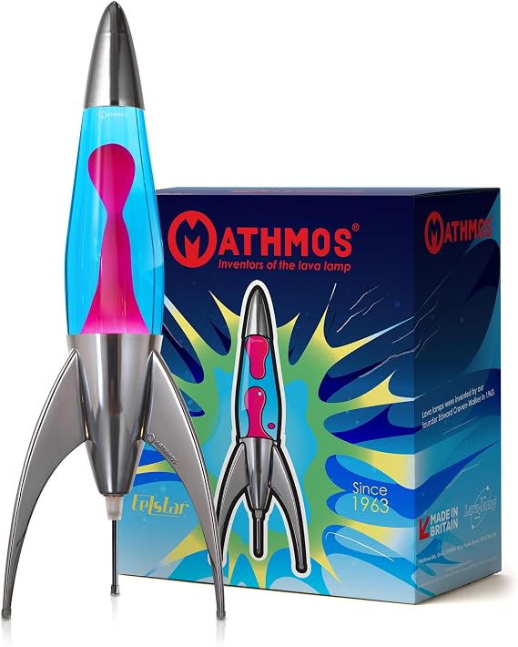 MATHMOS Lava Lamp Telstar Rocket Lava Lamp - Blue/Pink [Energy Class G]
