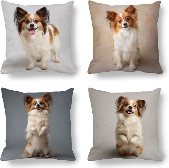 Outdoor Pillow Yellow, Animal Outdoor Pillows Waterproof 22x22 Set of 4, Waterproof Linen Decorative Sofa Cushions with Invisible Zipper for Patio Garden Porch Bench Chair Sofa Indoor, Gifts N-Q