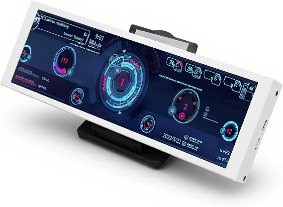 7.9 Inch CPU Hardware Temperature Monitor External Expansion Display, CPU GPU SSD Data Temperature Monitor Panel for PC ARGB Computer Case Secondary Screen