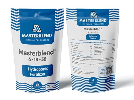 Masterblend 4-18-38 Hydroponics Fertiliser 8 kg Pure 4-18-38 Basic Component without Additives Nutrients for Hydroponics DWC Aeroponics & Kratky For Tomatoes Peppers & Vegetables