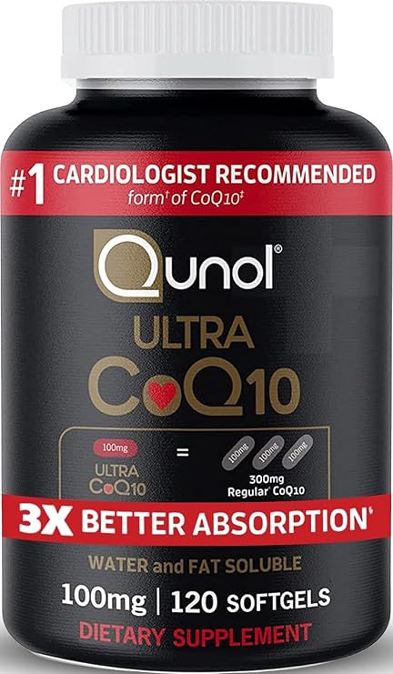 Qunol Ultra CoQ10 100mg, 3X Better Absorption, Antioxidant, 120 Softgels | #1 Cardiologist Recommended Supplement for Heart Health, Coenzyme Q10 Supplement to support Vascular Health & Cellular Energy