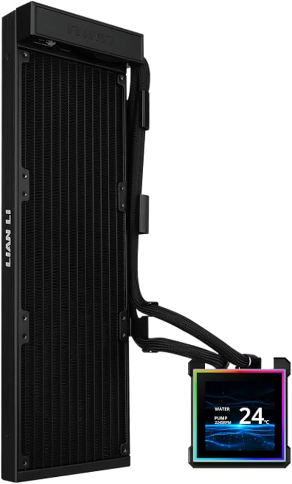 Lian Li HydroShift II LCD-S 360 Fanless Liquid CPU Cooler, Square LCD,Black