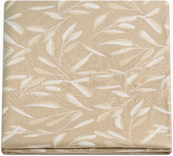ZonLi 100% Cotton Futon Mattress Cover with Zipper Twin Size Washable | Super Soft Japanese Floor Tatami Sleeping Mat Protector, for Guest Room Dorm (43"x84", Beige Leaves)