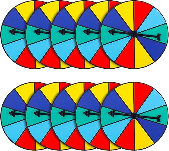 Chivao 10 Sets Multicolor Game Spinner Wheel Probability Spinner Wheel