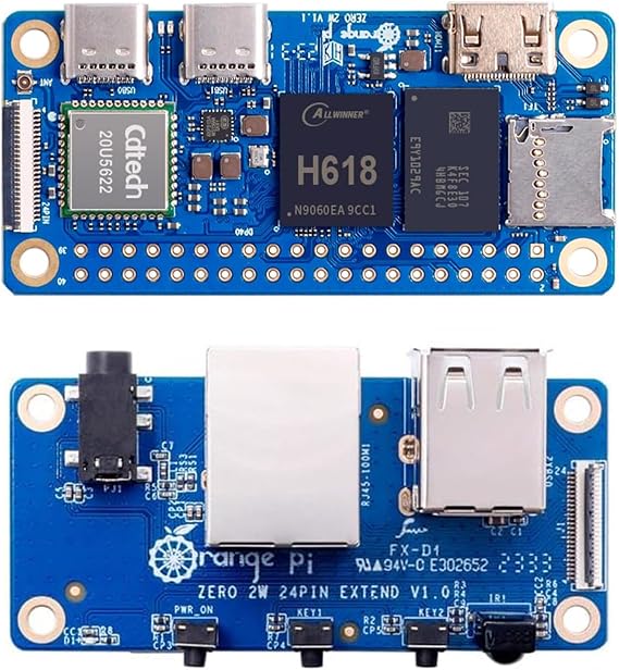 Orange Pi Zero 2 W 1GB 2/4 GB LPDDR4 Allwinner H618 Quad-Core Cortex-A53 Processor with 16 MB SPI Flash, supports 4K Run Android Ubuntu (Zero2W 4G + Expansion Board)
