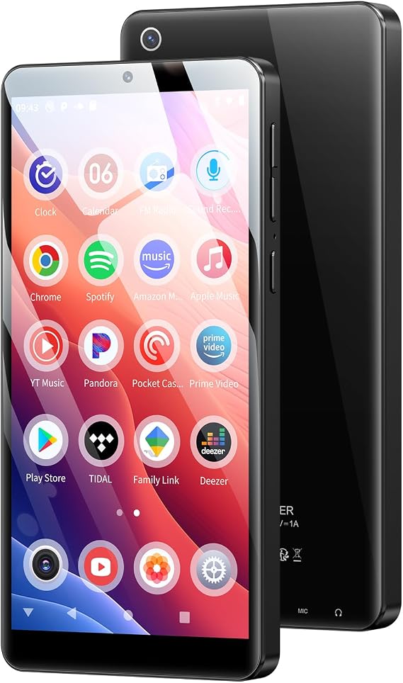 128GB MP3 Player with Bluetooth WiFi and Camera Oilsky Android 13.0 Spotify MP3 Music Player with Speaker 5.5 Inch 1080P Touchscreen MP4 Player RAM: 4GB