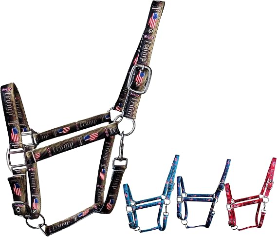 RESISTANCE Trump Polyester Horse Halter with Snap Durable & Adjustable Horse Size